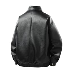 New Men's Outdoor High-quality Fashion Trend Imitation Leather Jacket Versatile for Autumn Winter Breathable and Warm Top