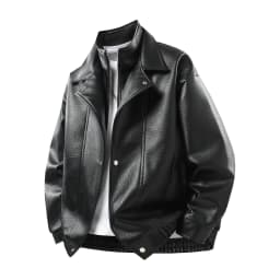 New Men's Outdoor High-quality Fashion Trend Imitation Leather Jacket Versatile for Autumn Winter Breathable and Warm Top