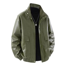 New Men's Outdoor High-quality Fashion Trend Imitation Leather Jacket Versatile for Autumn Winter Breathable and Warm Top