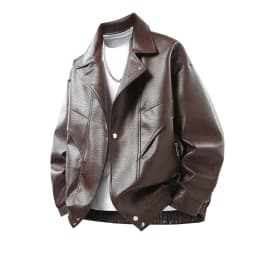 New Men's Outdoor High-quality Fashion Trend Imitation Leather Jacket Versatile for Autumn Winter Breathable and Warm Top