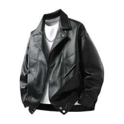 New Men's Outdoor High-quality Fashion Trend Imitation Leather Jacket Versatile for Autumn Winter Breathable and Warm Top