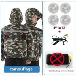 New Casual Loose Cooling Electric Fan Air Conditioning Suit Men Construction Site Outdoor Work Suit With 4 Fans Cooling Coat
