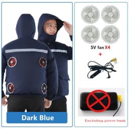 New Casual Loose Cooling Electric Fan Air Conditioning Suit Men Construction Site Outdoor Work Suit With 4 Fans Cooling Coat