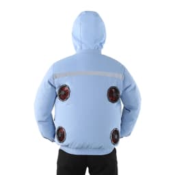 New Casual Loose Cooling Electric Fan Air Conditioning Suit Men Construction Site Outdoor Work Suit With 4 Fans Cooling Coat