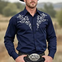 Men's Floral Print Ethnic Scrollwork Shirt Western Shirt Cowboy Shirt Long Sleeve Vintage Retro Outdoor Vacation Spring Fall