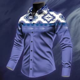 Men's Floral Print Ethnic Scrollwork Shirt Western Shirt Cowboy Shirt Long Sleeve Vintage Retro Outdoor Vacation Spring Fall