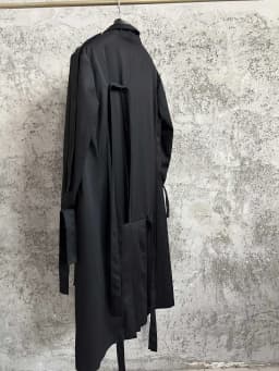 TOP-YAMAMOTO Japanese retro suit trench coat, lapel single-breasted mid-length classic coat for men