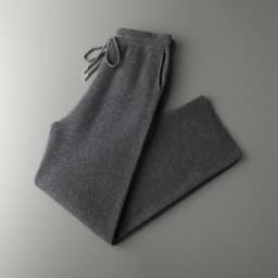 Classy Man 100% Merino Wool Sweater & Trousers Set Autumn Winter Thick Warm Zipper Cardigan Jacket Wide Leg Pants Two Pieces Set