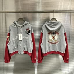Embroidery War Horse Knight Protocol Index Zipper Hoodie Men Women Double-headed Eagle Print Loose Hole Damaged Loose Pullovers
