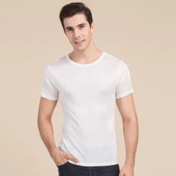SuyaDream Men T shirt 100%Natural Silk O neck Short Sleeved Chic Solid Tee 2026 New Spring Summer Top White