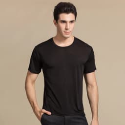 SuyaDream Men T shirt 100%Natural Silk O neck Short Sleeved Chic Solid Tee 2026 New Spring Summer Top White