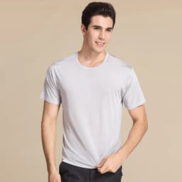 SuyaDream Men T shirt 100%Natural Silk O neck Short Sleeved Chic Solid Tee 2026 New Spring Summer Top White