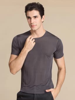 SuyaDream Men T shirt 100%Natural Silk O neck Short Sleeved Chic Solid Tee 2026 New Spring Summer Top White