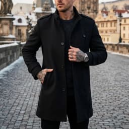 New Winter Men's Epauletted Trench Coat Business Casual Long Jacket Blazer-Style Commuter-Friendly Daily Outerwear [Modern Fit]