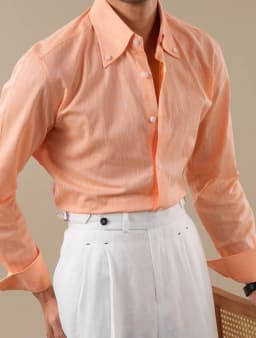 Summer Linen Blend Shirt For Men Large Pointed Collar Casual Top Quality Business Breathable Mens Shirts Commuting Professional
