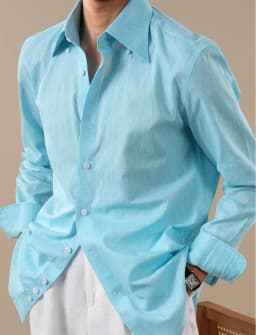 Summer Linen Blend Shirt For Men Large Pointed Collar Casual Top Quality Business Breathable Mens Shirts Commuting Professional