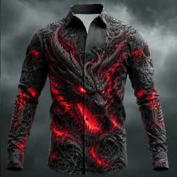 Halloween Men's Dragon Casual Shirt Long Sleeve Horror Dark Casual Streetwear Carnival Spring Fall Turndown Button Up shirt