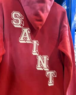 SAINT Vintage Printed Hoodie Coat Blue Red Premium Quality Winter Hip Hop Loose Casual Cotton Hooded Outerwear for Men Women
