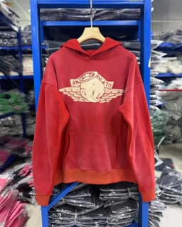SAINT Vintage Printed Hoodie Coat Blue Red Premium Quality Winter Hip Hop Loose Casual Cotton Hooded Outerwear for Men Women