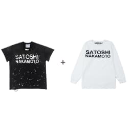 Satoshi Nakamoto T-shirt Long Sleeve Men's Women's Street Ripped Loose Washed Hip Hop Letter Print Tshirts 2 Pieces Wear
