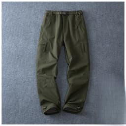 Men Fleece Lined Cargo Pants Winter Outdoor Loose Straight Softshell Hiking Pants Autumn Winter Thick Windproof Snow Trousers