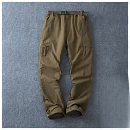 Men Fleece Lined Cargo Pants Winter Outdoor Loose Straight Softshell Hiking Pants Autumn Winter Thick Windproof Snow Trousers