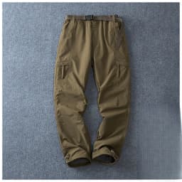 Men Fleece Lined Cargo Pants Winter Outdoor Loose Straight Softshell Hiking Pants Autumn Winter Thick Windproof Snow Trousers