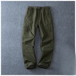 Men Fleece Lined Cargo Pants Winter Outdoor Loose Straight Softshell Hiking Pants Autumn Winter Thick Windproof Snow Trousers