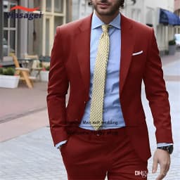 Navy Elegant Men's Suit Business Formal Work Wear Slim Fit Pants Jacket 2 Piece Set Groom Wedding Tuxedo