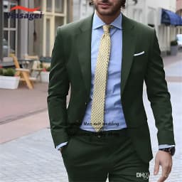 Navy Elegant Men's Suit Business Formal Work Wear Slim Fit Pants Jacket 2 Piece Set Groom Wedding Tuxedo