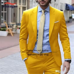 Navy Elegant Men's Suit Business Formal Work Wear Slim Fit Pants Jacket 2 Piece Set Groom Wedding Tuxedo