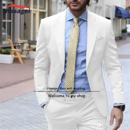 Navy Elegant Men's Suit Business Formal Work Wear Slim Fit Pants Jacket 2 Piece Set Groom Wedding Tuxedo