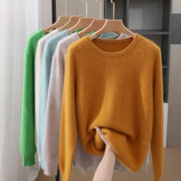 Luxury Men's 100% Mink Cashmere Thickening Sweater O-neck Grid Pullover Thick Knitwear Top Autumn Winter Anti-pilling Clothing