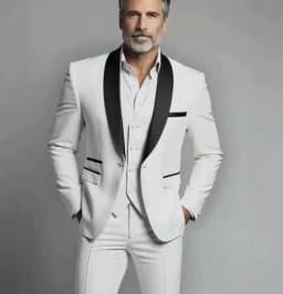 US Size Men Lapel Black Collar 3 Pcs Suit Set Coat Vest Trousers / Business Groom Wedding Dress Fprmal Blazer Pants Waistcoat