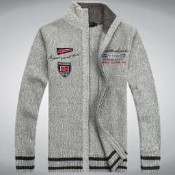 Cotton Man Sweater Shark Autumn Cardigan Overcoat Casual White Red Mens Winter Jacket 2022