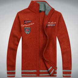 Cotton Man Sweater Shark Autumn Cardigan Overcoat Casual White Red Mens Winter Jacket 2022