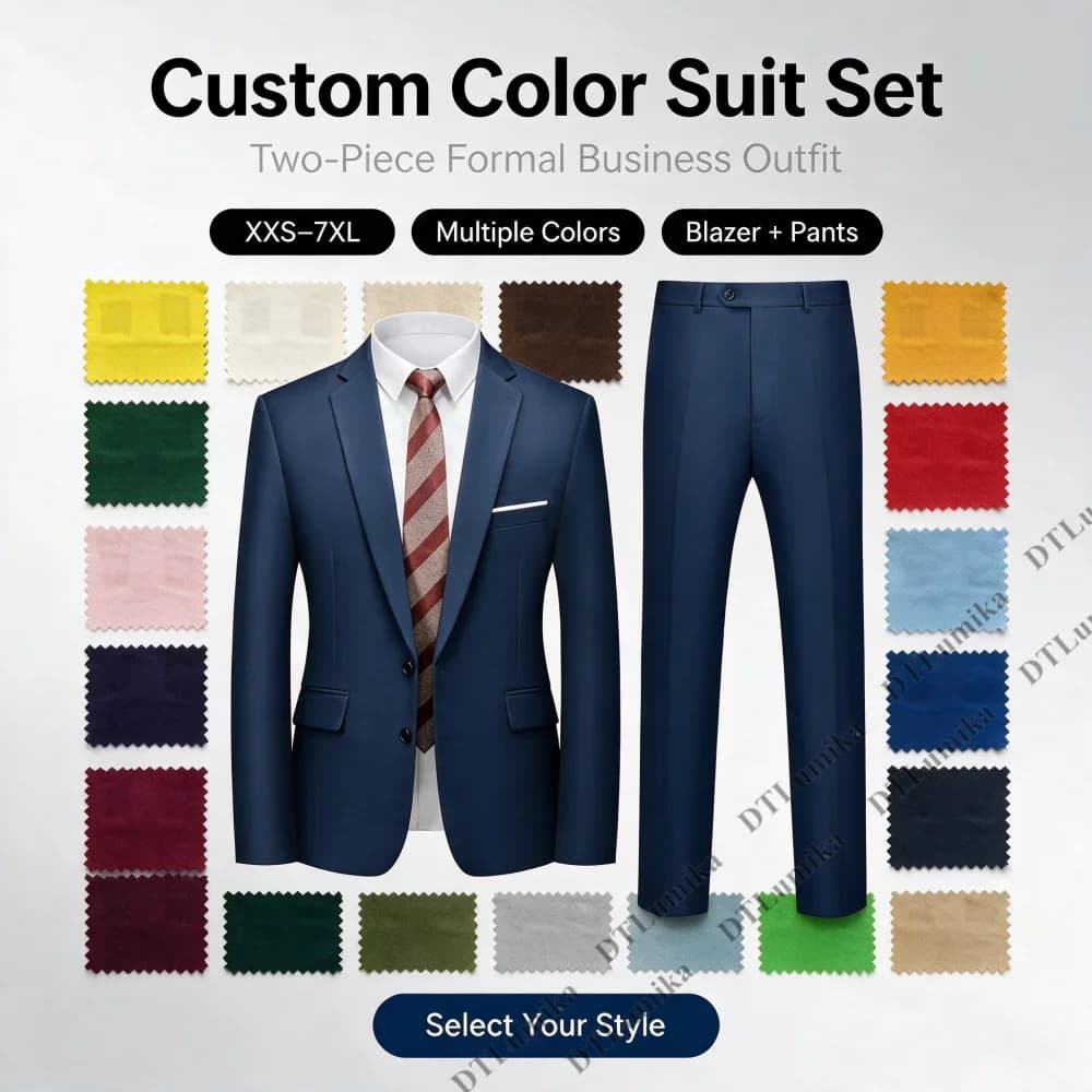 Made to Measure Men Business Suit 2 Piece Jacket Pants Set Formal Office Work Prom Party Banquet Tuxedo XXS-7XL Big Tall Man
