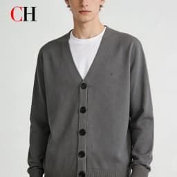 CH Women's V-Neck Knit Cardigan Long Sleeve Button Front Soft Casual Sweater Jacket for Office Daily Wear