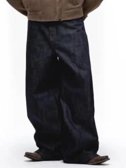 MIJKO Black Blue Mens Baggy Jeans Straight Solid Color Cleanfit Loose Casual Denim Trousers Unisex Cargo Pants ZJ090