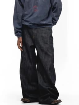 MIJKO Black Blue Mens Baggy Jeans Straight Solid Color Cleanfit Loose Casual Denim Trousers Unisex Cargo Pants ZJ090