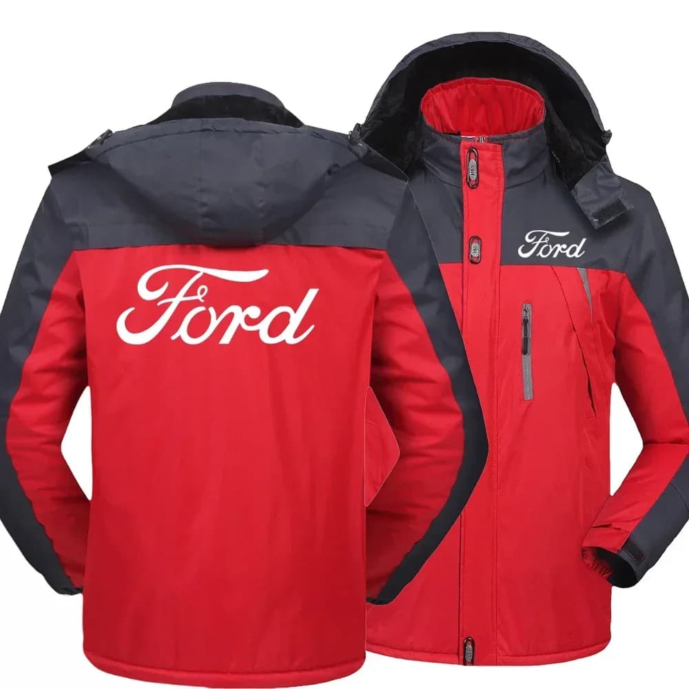 NEW Wintertime Men Ford logo Windbreak cotton Thick Warm Windproof 11Coats Male Hooded Anorak Jackets65