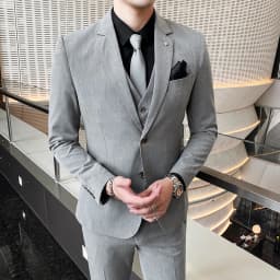 Men's Large Size Three-Piece Suit Set - High-Quality Solid Color Fashion Business Professional Suit with Vest And Trousers