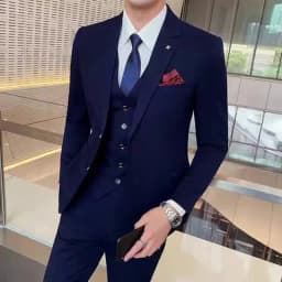 Men's Large Size Three-Piece Suit Set - High-Quality Solid Color Fashion Business Professional Suit with Vest And Trousers