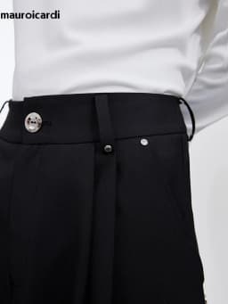Mauroicardi Spring Autumn Long Loose Casual Black Flowy Soft Pleated Baggy Wide Leg Pants Men with High Waist Korean Fashion2024