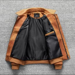 Orange Winter Pilot Leather Jacket Men Military Style Plus Size 5XL Genuine Natural Thick Cowhide Flight Leather Coat