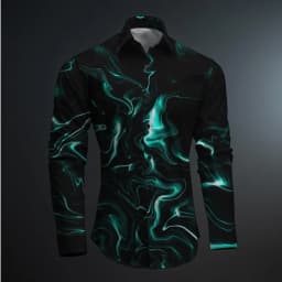 2024 New Geometry 3D Printing Color Block Abstract Fashion Casual Men's Shirt Party Street Spring and Autumn Lapel Long Sleeve