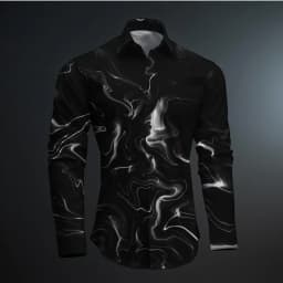 2024 New Geometry 3D Printing Color Block Abstract Fashion Casual Men's Shirt Party Street Spring and Autumn Lapel Long Sleeve