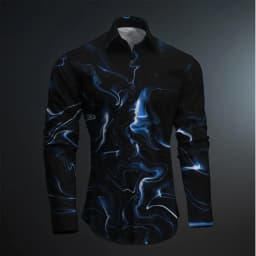 2024 New Geometry 3D Printing Color Block Abstract Fashion Casual Men's Shirt Party Street Spring and Autumn Lapel Long Sleeve