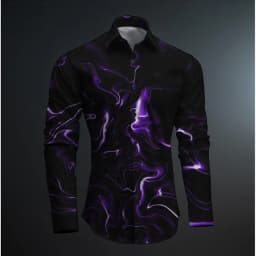 2024 New Geometry 3D Printing Color Block Abstract Fashion Casual Men's Shirt Party Street Spring and Autumn Lapel Long Sleeve