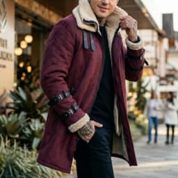 New Winter Windproof Jacket - Mid-length Warm Fleece Coat Double Collar Double-layered Outdoor Warm Coat Street Mens Jacket